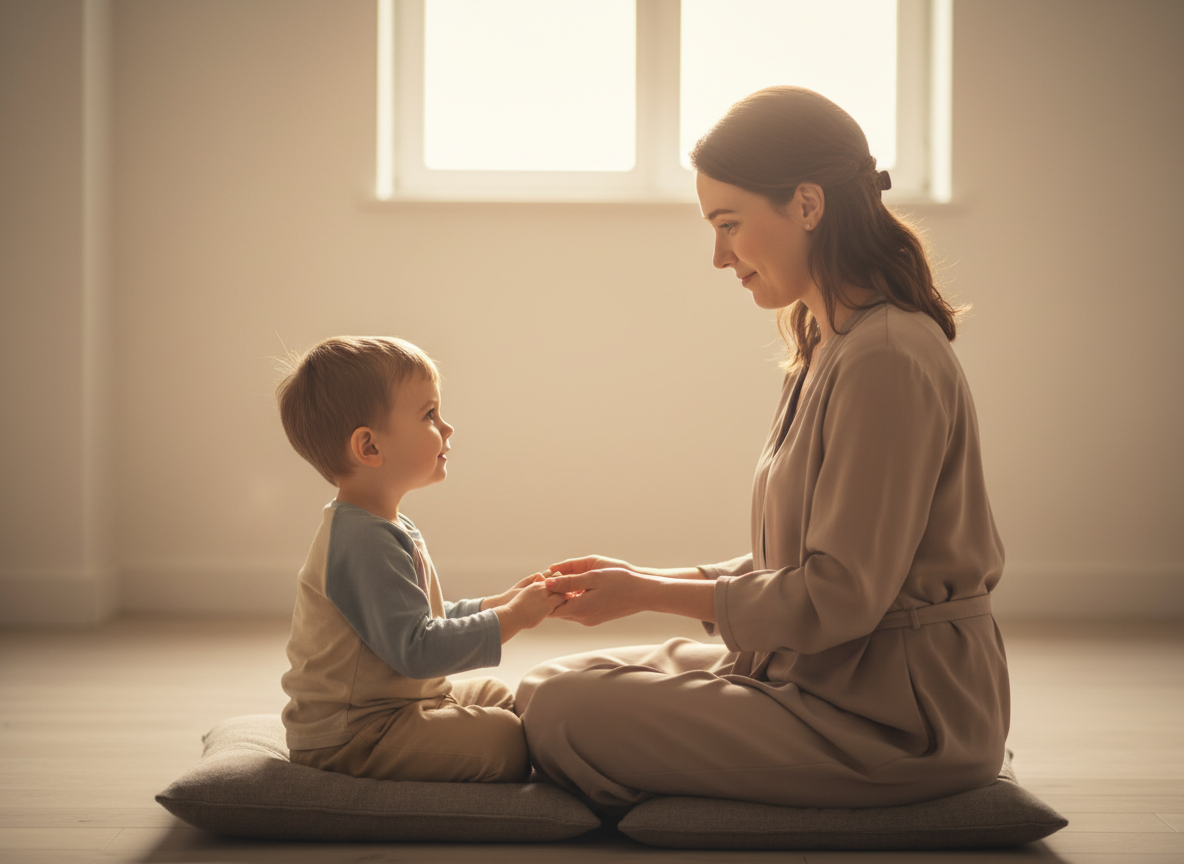 Home Adulto y niño en una interacción tranquila que favorece el desarrollo del lenguaje infantil